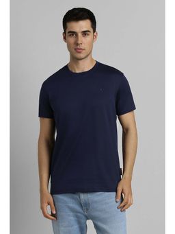 Simon Carter - Men Navy Blue Solid T-shirt