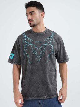 RHINO CULT - Men Dark Grey Acid Thunder Printed