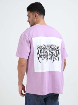 RHINO CULT - Men Lavender Graphic Printed T-shirt