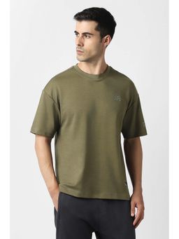 Van Heusen - Men Olive Solid Crew Neck T-shirt
