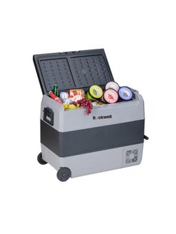 Rockwell - Grey 60Ltr Car Cooler-Freezer, Portable Fridge for Outdoor Adventures (Rmc60D)