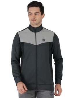 Rock.it - Men Grey Regular Fit Full Sleeve High Neck Sweatshirt