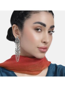 Laida - Silver Plated Modern Chain Hanging Earrings