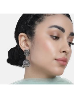 Laida - Silver Oxidized Classic Jhumka