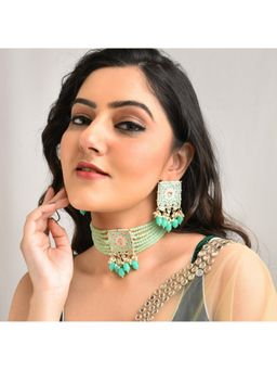 Laida - Sea Green Meenakari Choker Set
