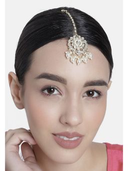 Laida - Gold Plated Kundan Stone Pearl studded Maangtikka