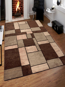 Saral Home - Brown Microfiber Carpet-180x270 cm