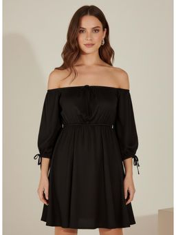 Twenty Dresses by Nykaa Fashion - Womens Poly Rayon Black Mini Dress