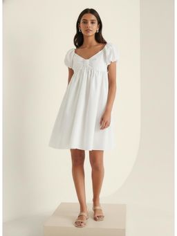 Twenty Dresses by Nykaa Fashion - Womens Poly Rayon Plain White Dress