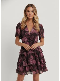 Twenty Dresses by Nykaa Fashion - Womens Georgette Floral Purple Dress