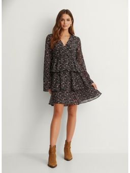 Twenty Dresses by Nykaa Fashion - Womens Crepe Floral Black Dress