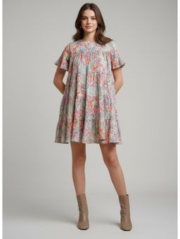 Twenty Dresses by Nykaa Fashion - Womens Polyester Crepe Floral Multi-Color Dress