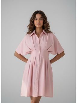 Twenty Dresses by Nykaa Fashion - Womens Viscose Blend Solid Pink Dress
