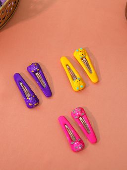 Estele - Multicolor Metal Simple Hair Tik-tak Clips for Women or Girl Pack of 6