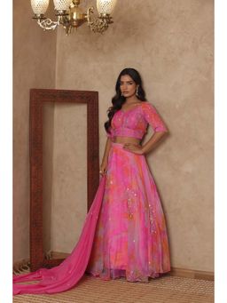 DEASHA INDIA - Inira Pink Detailed Lehenga with Blouse and Dupatta