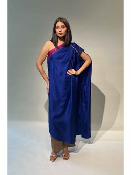 Rukinder Kumar - Women Blue Silk Solid Kurta