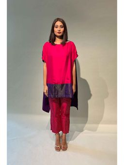 Rukinder Kumar - Women Pink Silk Solid Pant