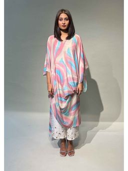 Rukinder Kumar - Women Pink Silk Flared Sleeves Kurta