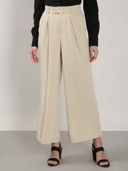 VERO MODA - Women Beige Solid Formal Trouser