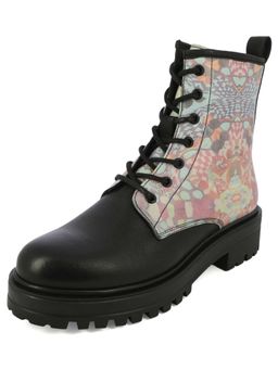 Alberto Torresi - Modern Print Black & White Leather Combat Boots