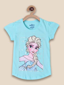 Kidsville - Kids Girls Frozen Blue Printed T-Shirt