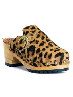 Rag & Co - Animal Print Yellow Heels