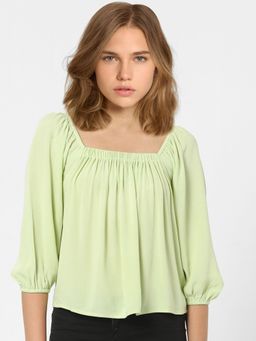 ONLY - Women Solid Green Top