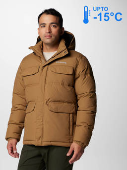 Columbia - Men Brown Omni-Heat Infinity Landroamer Down Jacket upto -15°c