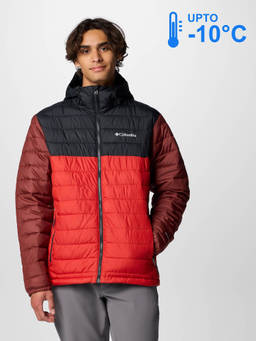 Columbia - Men Red Omni-Heat Reflective Powder Lite Down Jacket upto -10°c