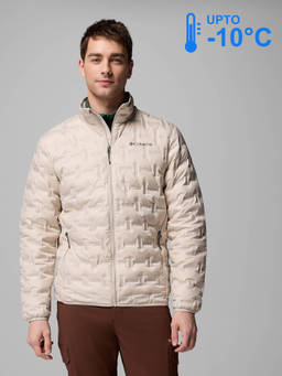 Columbia - Men Beige Omni-Heat Reflective Delta Ridge II Down Jacket for upto -10°c