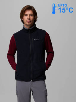 Columbia - Men Black MTR Fast Trek Hiking Trekking Fleece Vest for upto 15°c
