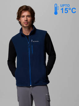 Columbia - Men Navy Blue MTR Fast Trek Hiking Trekking Fleece Vest for upto 15°c