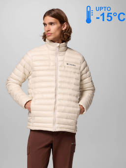 Columbia - Men Beige Omni-Shield Corelite Winter Sports Down Jacket for upto -15°c