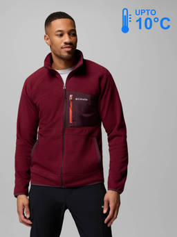 Columbia - Men Maroon Fast Trek Fleece Jacket upto 10°c