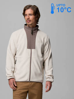 Columbia - Men Beige MTR Sequoia Grove II Lifestyle Fleece Jacket for upto 10°c