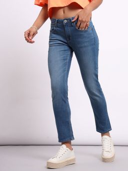 Lee - Womens Blue Mid Waist Jeans