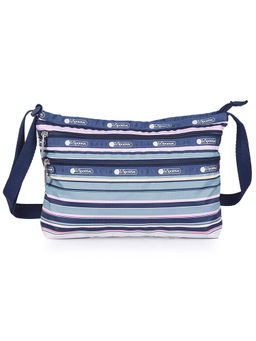 LeSportsac - BEACH STRIPE White & Blue Color Soft Medium Size Mini Bag - 3352.D828