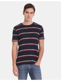U.S. Polo Assn. Denim Co. - All Over Brand Stripe Cotton T-shirt