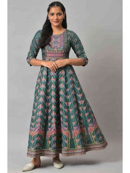 W - Green Floral Maxi Dress