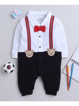 Bumzee - Black & White Boys Full Sleeves Trendy Sleepsuit