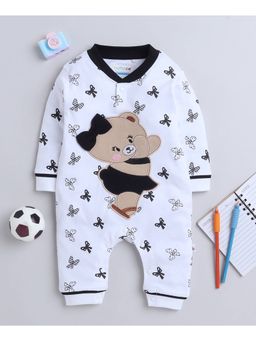 Bumzee - White Girls Full Sleeves Trendy Sleepsuit