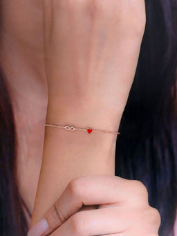 Kai Jewel - 92.5 Silver Women Chic Infinity Rose Gold Plated Heart Bracelet