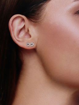 Kai Jewel - 92.5 Silver Women Infinity Stone Stud Earrings