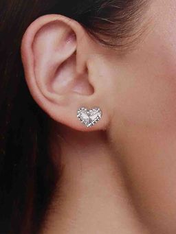 Kai Jewel - 92.5 Silver Women Minimal Heart Stud Earrings