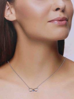Kai Jewel - 92.5 Silver Women Evil Eye Infinity Stone Necklace