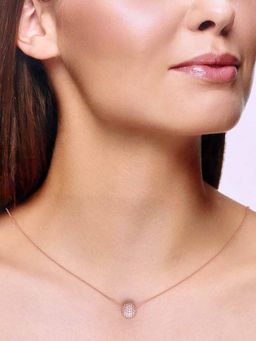 Kai Jewel - 92.5 Silver Women Rose Gold Plated Zircon Ball Pendant Necklace