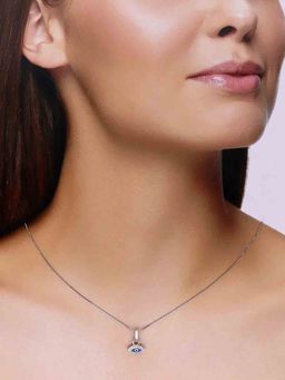 Kai Jewel - 92.5 Silver Women Zircon Evil Eye Pendant Necklace