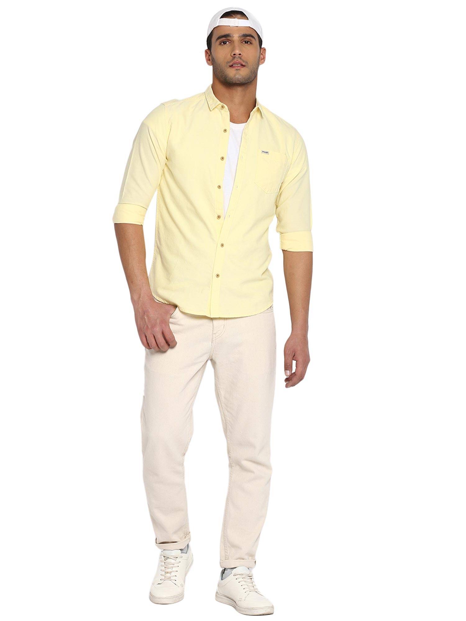 Wrangler Light Yellow Shirt Regular Fit 