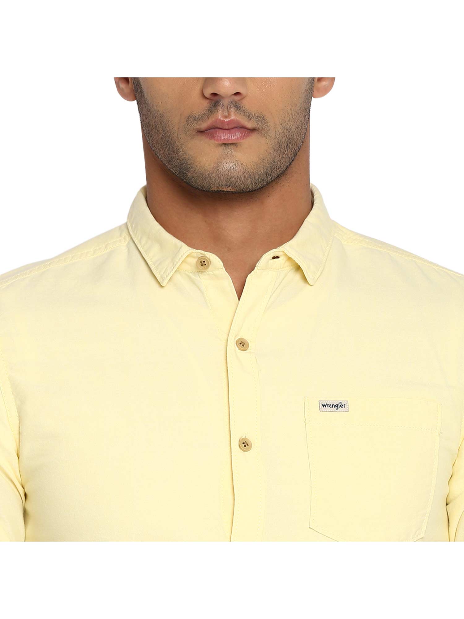 Wrangler Light Yellow Shirt Regular Fit 