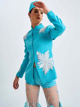 Prot Official - Blue Frost Embroidered Blazer